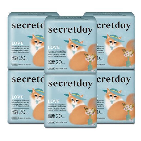 Гигиенические прокладки Secret Day Love, 6 шт., 7 видов, выберите 1 (Лайнер/Длинный лайнер/Маленький/Средний/Большой/Ночной/Сверхдлинный)