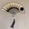 1PC Rose Hot Stamping Fan Lolita Wine Red Rose Fan Decorative Ornaments Lace Rose Folding Fan COS Prop 3 Styles