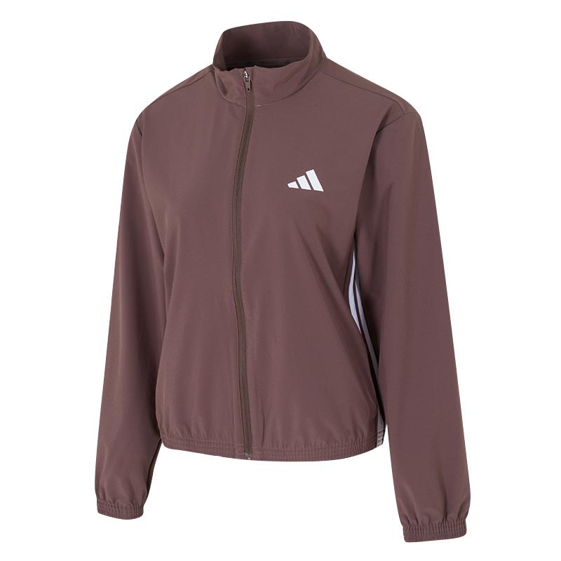 adidas Логотип бренда спортивного образа жизни Тренировочная куртка-стойка для бега Повседневная Дышащая Ветрозащитная Тканая куртка Женская куртка JY2143