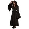 Gothic Vampire Cosplay Medieval Long Dress Witch Black New Long Gown Halloween Party Role Play Costume