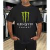 Хлопковая Унисекс Футболка с Логотипом Monster Energy Drink Летняя Дышащая Удобная Футболка Мужская Оверсайз Свободная Уличная Одежда