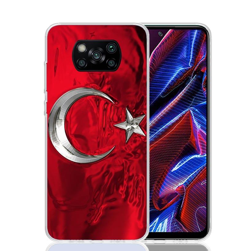 Турция Турецкий Флаг Чехол для Телефона Для Xiaomi Poco X7 X6 X5 Pro F7 Ultra Redmi 15C 15 13 13C 12 12C 10 10A 10C 9 9A 9C 9T Обложка Poco