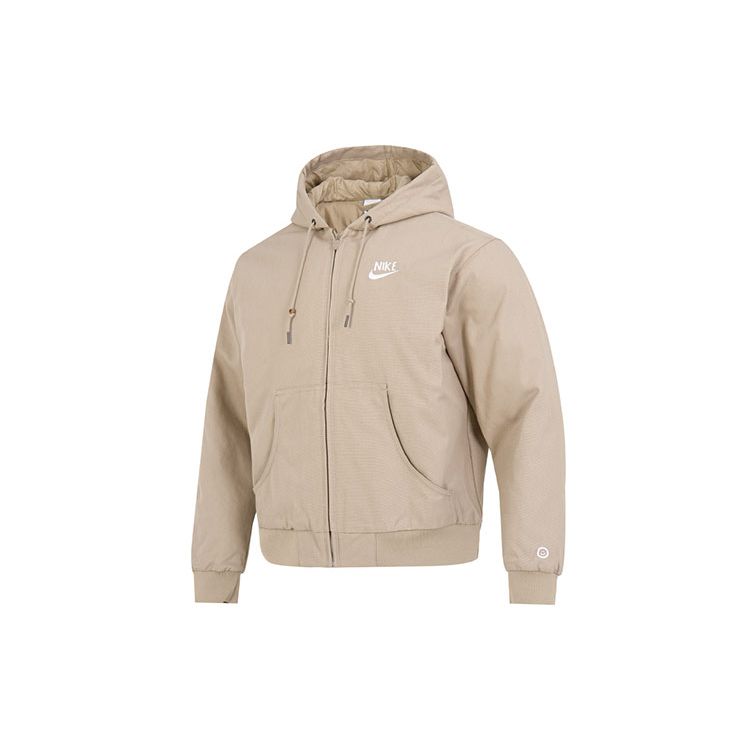 Nike NSW HBR-S Ветровка с логотипом на молнии и капюшоном Мужская куртка цвета хаки DQ4184-247