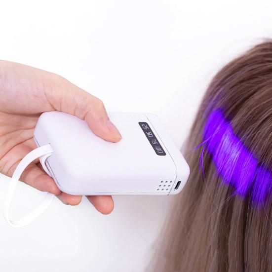 405nm LED Hair Extension Lamp 5000mAh Rechargeable UV Light Hair Extension Machine Home Salon Portable Handheld Wig Glue Curing Lamp