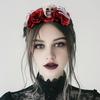 Halloween Flower Headband for Women Gothic Rose Skull Skeleton Hand Headpiece Floral Cosplay Dress-up Accessory for Halloween Parties Events