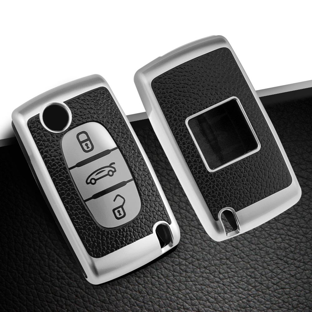 Кожаный чехол для дистанционного ключа из ТПУ для Peugeot 107 207 307 308 407 607 3008 5008 для Citroen Xsara Picasso C5 C6 C8 без ключа