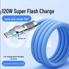 Светящийся Type-C кабель 120 Вт для Huawei Honor 6A - Сверхбыстрая зарядка Flash Charge, Совместим с Android