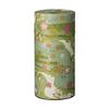 Noguchi Kumataro Tea Garden Tea Caddy, Large Capacity 200g, with Washi Paper and Inner Lid, Shikisai Green, Made In Japan, Stylish