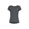 HeatGear Armour Logo Print Crew Neck Sports T Shirt Women Tops Gray 1328964-012