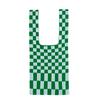 Knitted Plaid Bag Handmade Woven Tote Checkerboard Checker Clash Colour Shoulder Bag  Shopping Bag