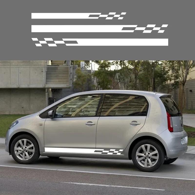 Модные гоночные полосы автомобильные наклейки Декор для Skoda Fabia Karoq Citigo Visions SuperB The Yeti Octavia Виниловая наклейка