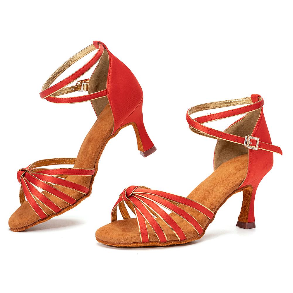 Women Tango Ballroom Latin Waltz Dance Girls Party Shoes High Heeled 7CM