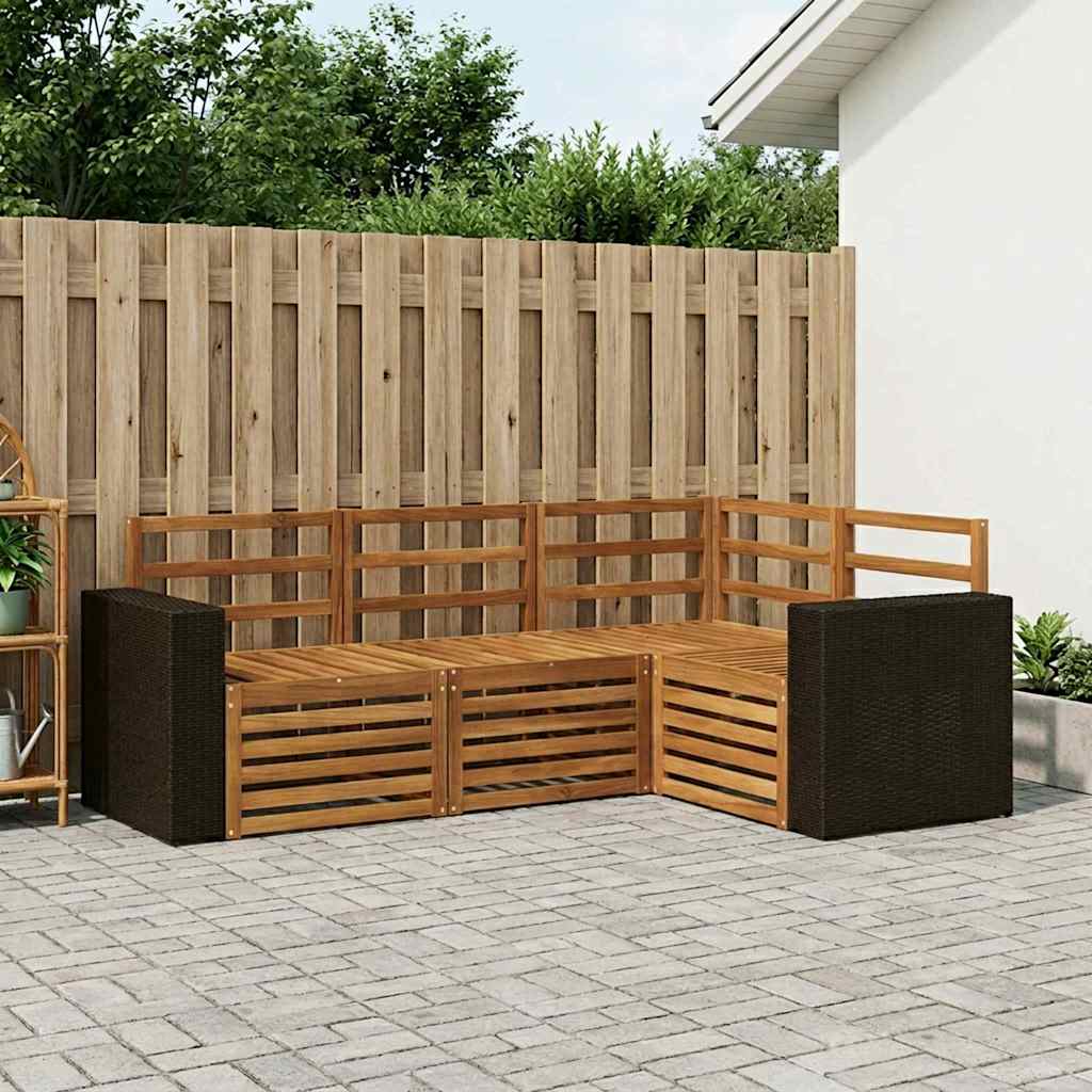 Outdoor Sofa Set 4 pcs Solid Acacia Wood