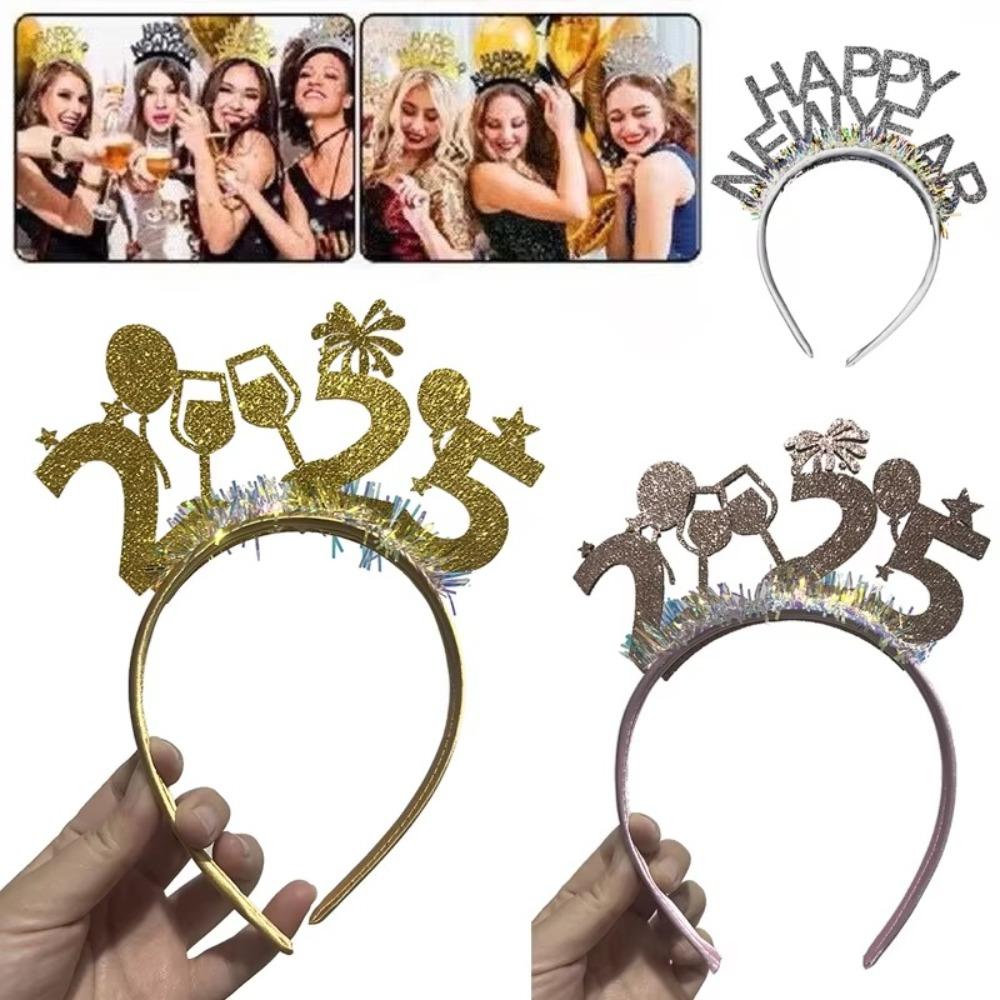 5pcs/set Cosplay Anime Party Headpiece Letter Decor Headwear HAPPY NEW YEAR Headband  Styling Tool