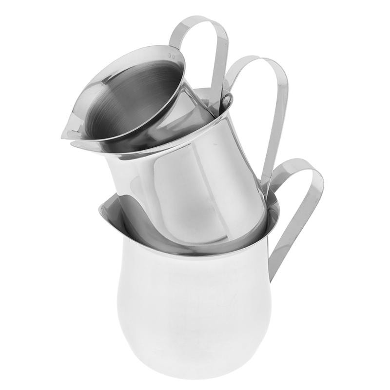 Coffee Milk Frothing Pitcher Cup Kitchen Stainless Steel Creamer Pitchers 60-240Ml Measuring Cup With Pouring Spout Coffeeware