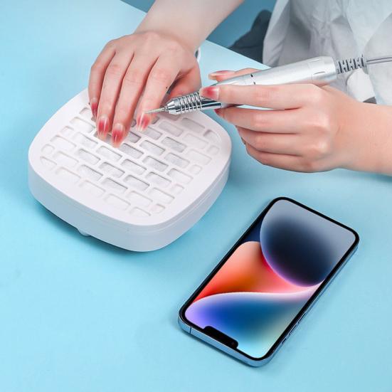 USB Мини-пылесос для ногтей с фильтровальной бумагой 3200 об/мин Мощное всасывание Сборщик пыли от ногтей Регулируемый Портативный для дома и салона Очиститель пыли Вентилятор-экстрактор