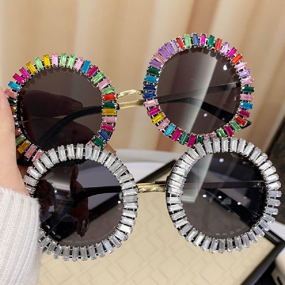 Fashion Rhinestone Sunglasses Steampunk Women Spectacles Convenient Beach Party Sun Glasses  Travel