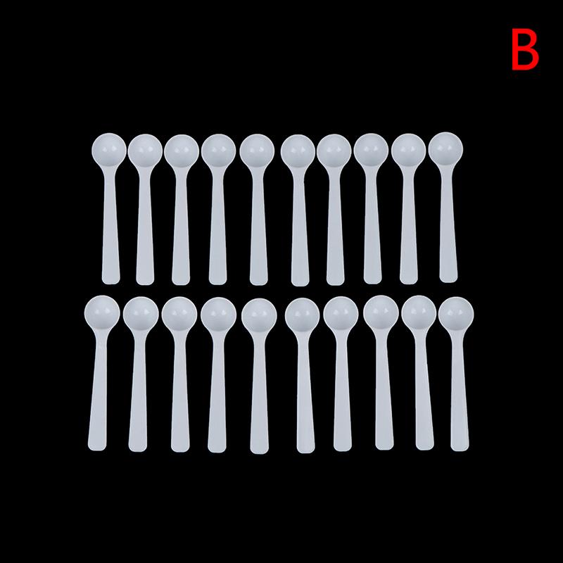 20Pcs Powder Spoon White Measuring Spoon Plastic Small Spoon