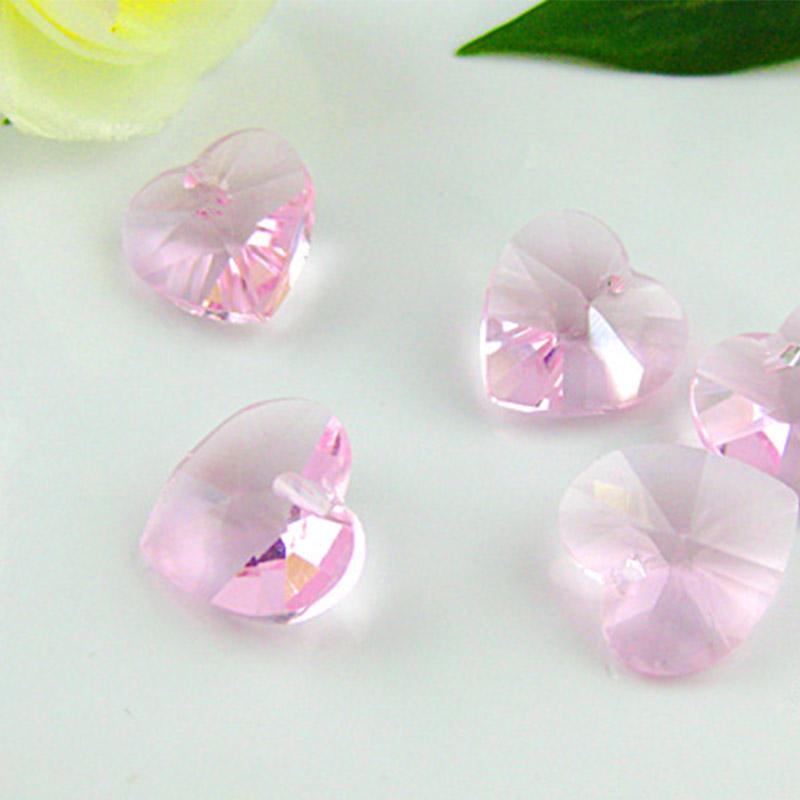 Аксессуары Подвески Изготовление ювелирных изделий Разноцветные стеклянные подвески Свободные разделительные бусины Craft DIY 10 шт 14 мм Кристалл Сердце