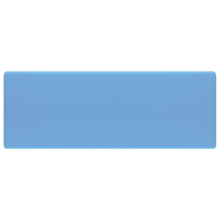 VidaXL Lavabo Carré de Luxe à Trop-plein Vasque à Poser de Toilette Lave-mains de Salle de Bain Salle Cosmétique Bleu Clair 146945