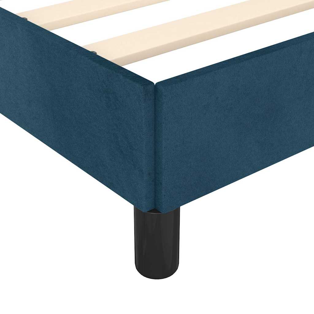 Bed Frame without Mattress Dark Blue 90 x 190 cm Velvet