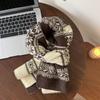 Thick Knit Fabric Double Sided Scarf Retro Jacquard Pattern Neck Warmer Shawl  Fall Season Use
