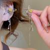 Серьги-клипсы с бабочкой из циркона и кисточкой: Элегантные украшения без проколов для женщин