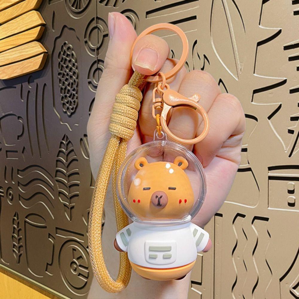 Брелок с изображением астронавта Капибалы, силикагель, брелок с капибарой, сумка с животными, подвесная сумка для мальчиков