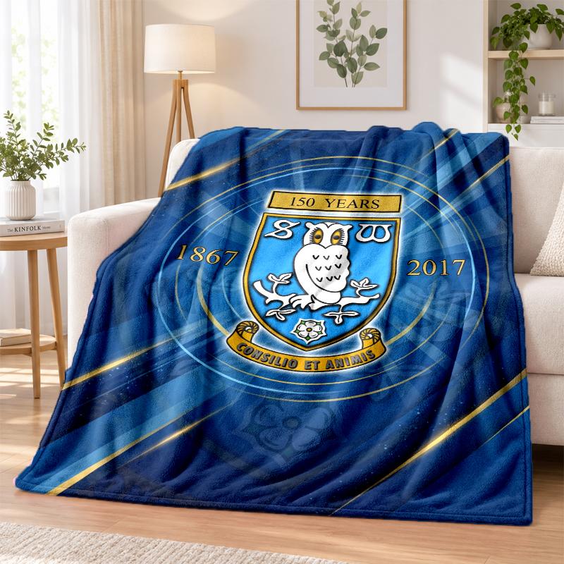 Sheffield Wednesday Printed Flannel Blanket Warm Comfort Bed Throw For Indoor Home Decoration