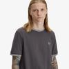 FRED PERRY [Sharp] Twin Tip T-Shirt - Anchor Grey/Ecru/Seagrass Afpm2611588-87A
