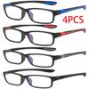 4PCS Sports Reading Glasses Men Women - Comfortable Stylish Presbyopic Readers with Polycarbonate Lenses Bulk