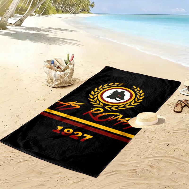 Пляжное полотенце с принтом A.S. Roma, Большое мягкое быстросохнущее полотенце для пляжа, кемпинга, плавания