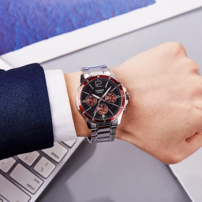 Casio Стандартная серия Серия платьев Стальное сердце Кварцевый механизм Ремешок из нержавеющей стали Мужские часы Черный MTP-1374D-5A