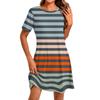 Женское модное повседневное платье с круглым вырезом и коротким рукавом