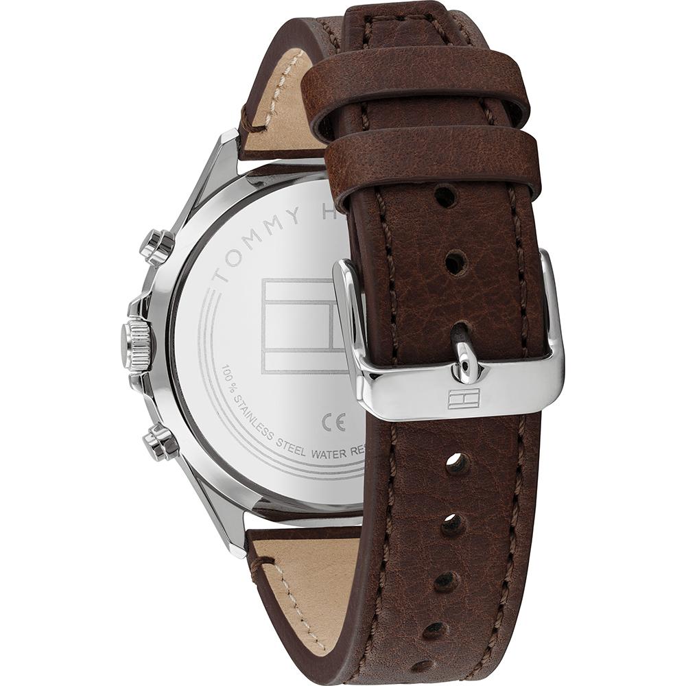 Tommy Hilfiger 1791712 men's watch Brown strap Blue dial 44mm + box