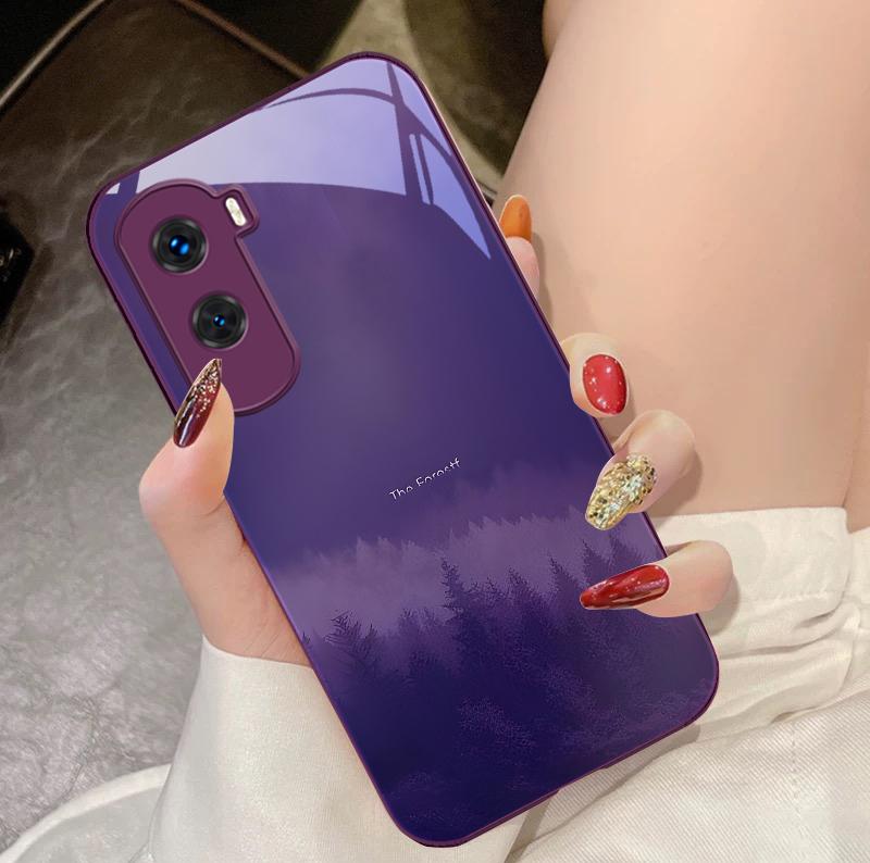 Туманный Лес Черный Для Honor 200 90 8X 9X Pro Lite P50 P40 Nova 10 11i P60 Magic4 6 Mate 20 50 Закаленное Стекло Чехол для Телефона