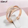 Kinel Shiny Zircon Silver Color Cross Ring For Women Rose Gold Color Trendy Ring Jewelry