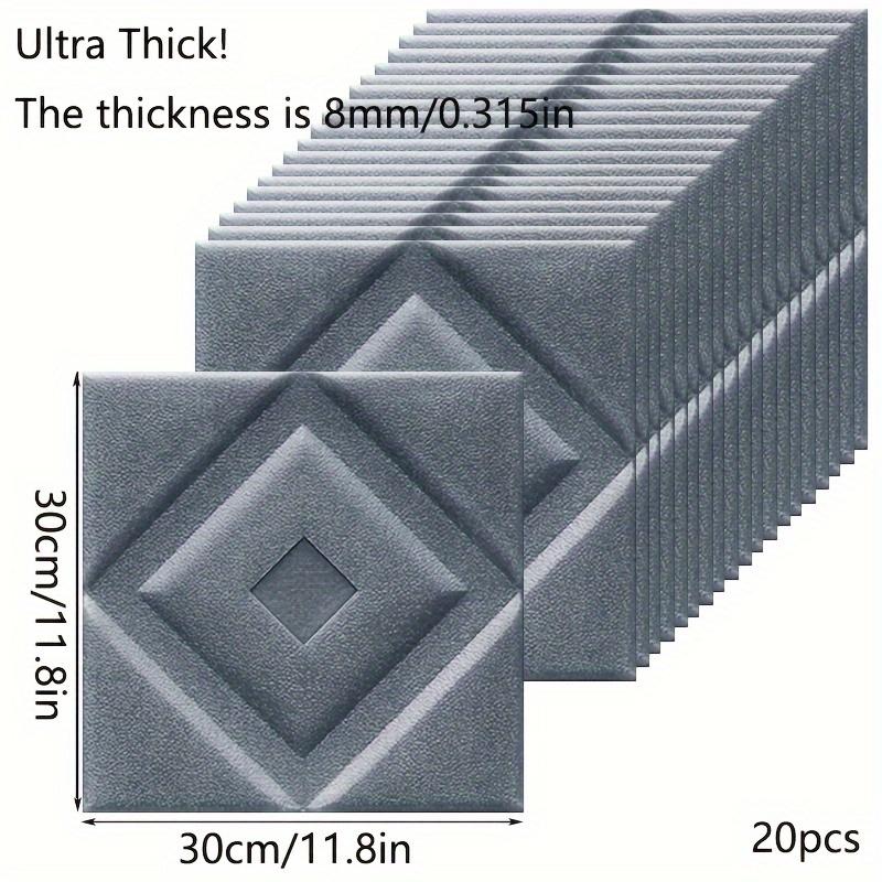 Ultra Thick 0.315in 15/20pcs 3D Wall Tiles Waterproof Moisture-Proof Ceiling Stickers Strong Adhesive Easy To Peel Off