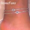 Stonefans Wvil Blue Evil Eye Anklet for Women String Boho Tennis Charm Rhinestone Ankle Bracelets Bulk Wholesale Gold Gift