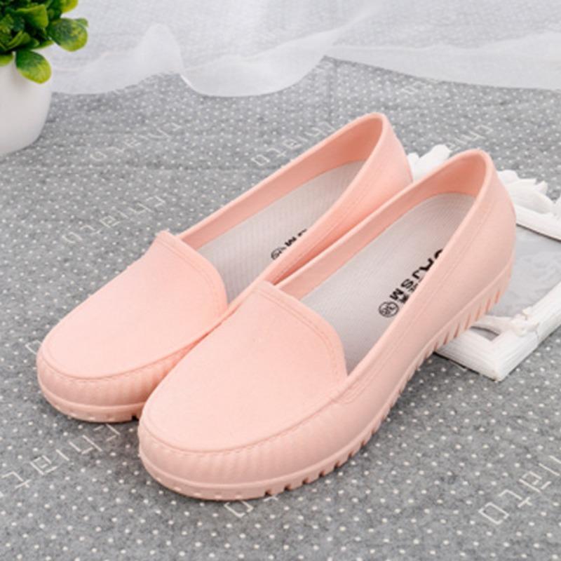 Дождевые ботинки женские туфли медсестры Doudou shoes нескользящие рабочие туфли для беременных низкие осенние и зимние водонепроницаемые туфли низкий каблук