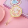Chinese Style Flower Makeup Mirror 3D Handheld Mirror Vintage Metal Cosmetic Mirror  Travel