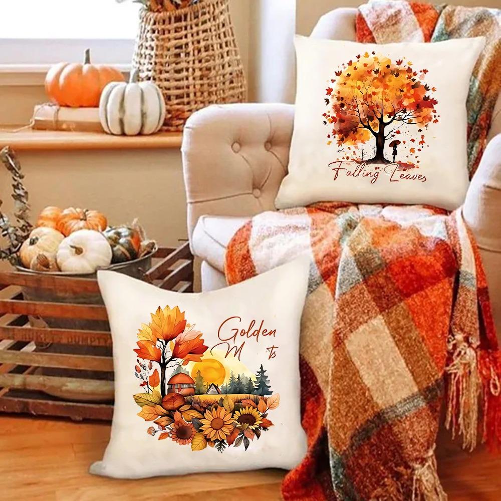 Pumpkin Fall Pillowcase Thanksgiving Party Decorative Sofa Chair Cushion Cover Bed Throw Pillow Case Home Decor Pillows Cases