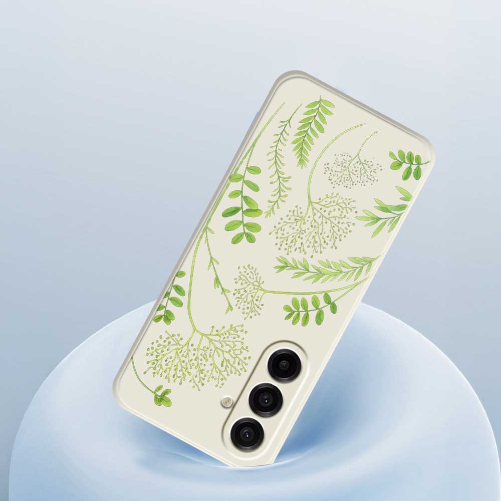 For Samsung Galaxy A17 5G Case Leaves Pattern Printing Straight Edge TPU Phone Back Cover