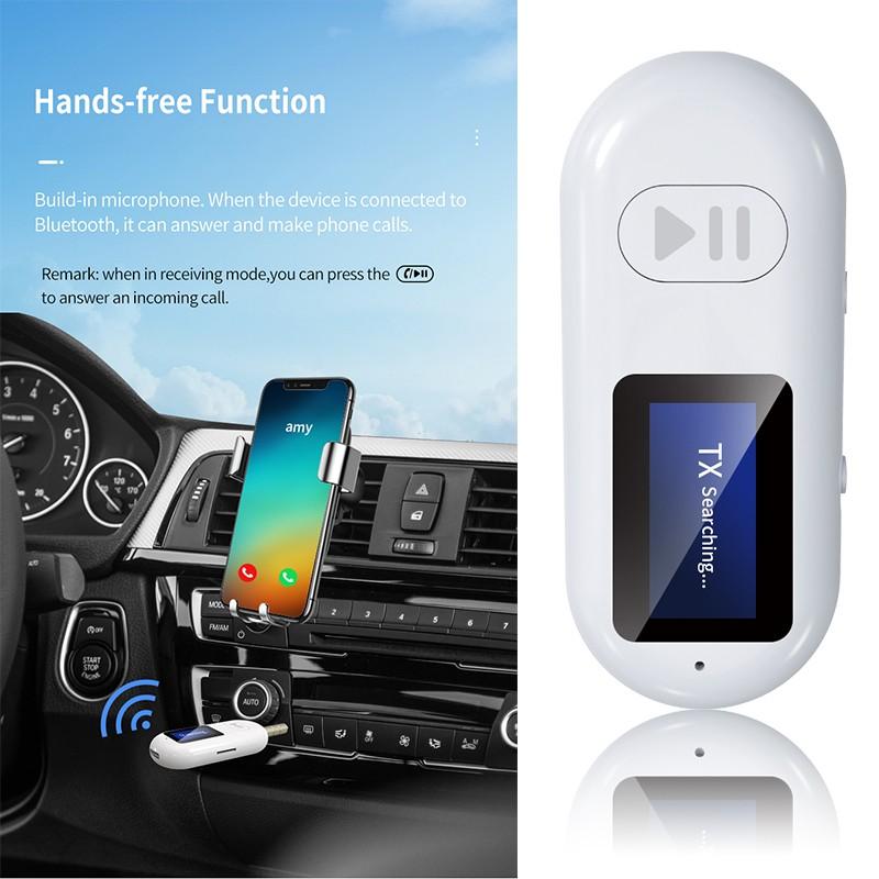 Приемник Bluetooth 5.0, передатчик, ЖК-дисплей, два в одном GR05, беспроводной автомобильный усилитель без привода, аудиоконвертер