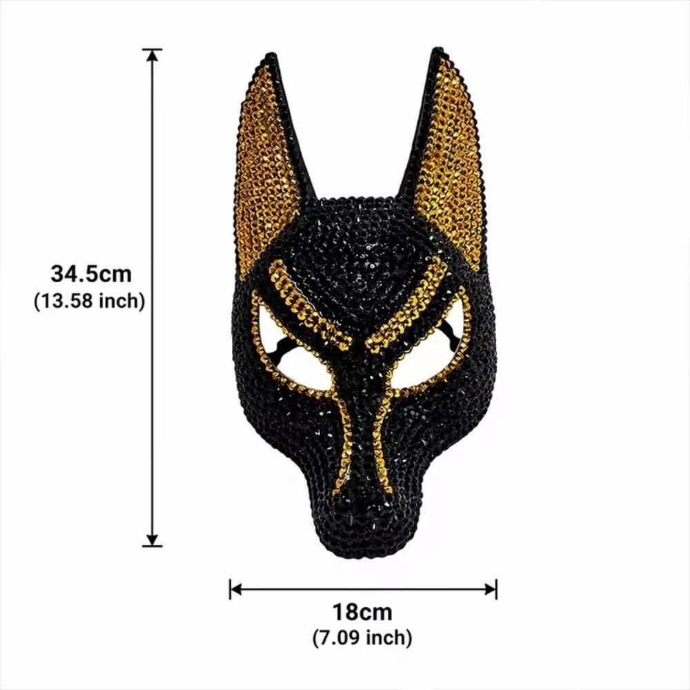 Wolf Head Shape Rhinestone Wolf Head Mask Masquerade Costume Mask Halloween Parties