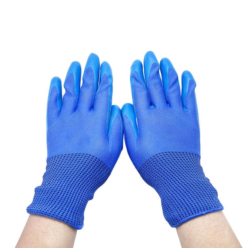 1 Pair Professional Safety Supplies Embossed Latex Working Protective Glove Men Flexible Nylon Or Polyester Safety Work Gloves