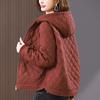 Women's 2024 Winter Casual Quilted Cotton Hooded Jacket, Loose Fit, Plus Size, Solid Color, Thick and Warm.