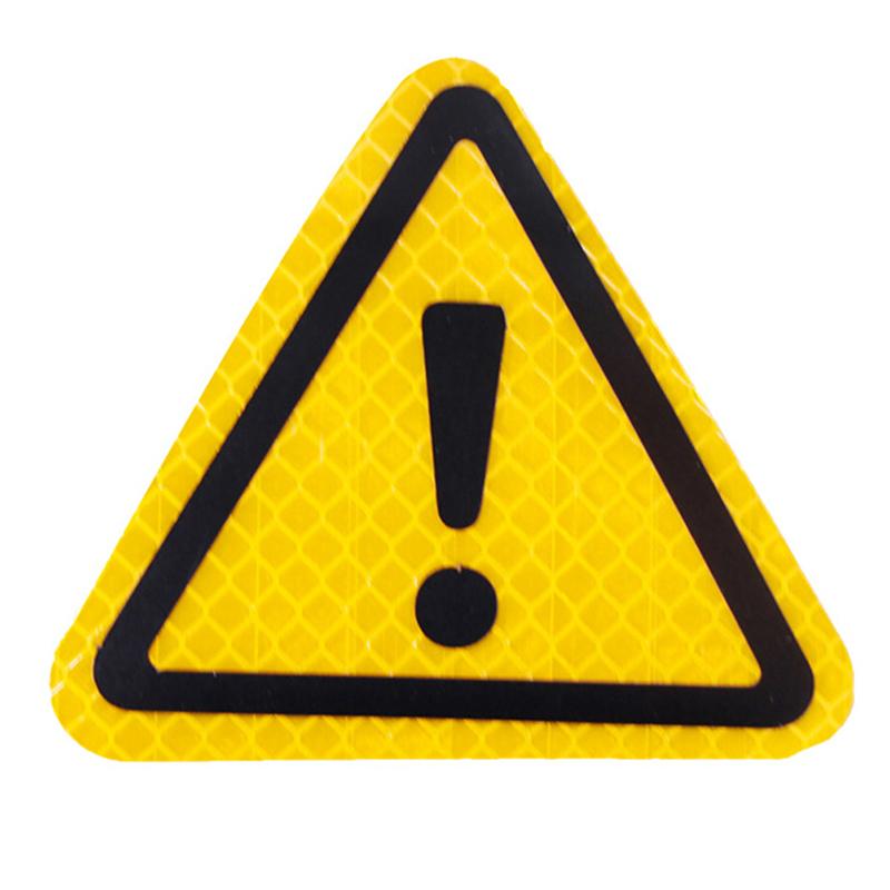 Triangle Exclamation Mark Reflective Warning Sign Car Sticker Night Driving Safety Reflective sticker for Car Anti-Collision