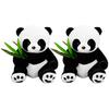 Panda Plush Doll Contrast Color Realistic Fully Filled Bamboo Leaf Soft Touch Home Decoration Exquisite Chubby Sofa Panda Pillow Toy Kids Toy