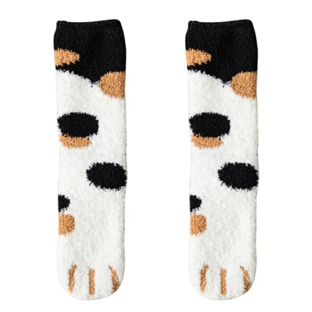 Middle Tube Coral Velvet Socks Thickened Sleep Socks  for Female Stay in the house
